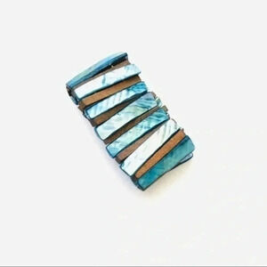 Fashion bracelet-blueish and wooden combo